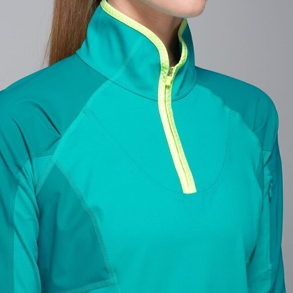Lululemon Trail Bound 1/2 Zip Blue Tropics Long Sleeve Size 8 - Picture 5 of 13